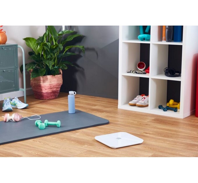 Ваги Tefal підлогові Goodvibes Sport, 180кг, Bluetooth, 4xAAA в комплекті, скло, білий