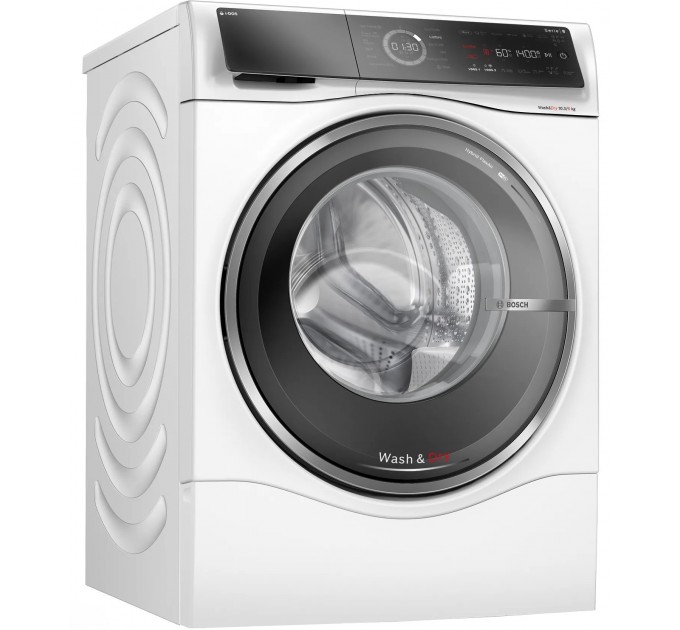 Стирально-сушильная машина Bosch фронтальная, 10.5(6)кг, 1400, A, 60см, дисплей, i-Dos, инвертор, пар, белый