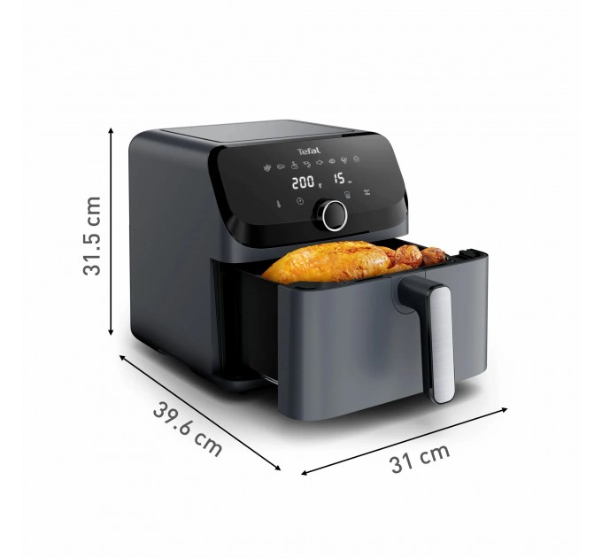 Мультипіч Tefal Easy Fry Mega, 1700Вт, чаша-7.5л, сенсорне керув., 8 програм, пластик, темно-сірий