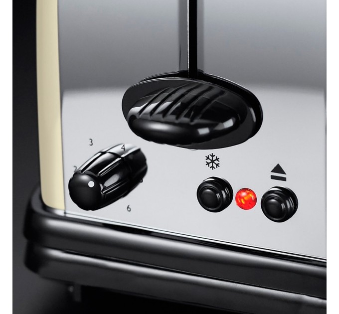 Тостер Russell Hobbs Classic, 1100Вт, довгі слоти, метал, бежевий