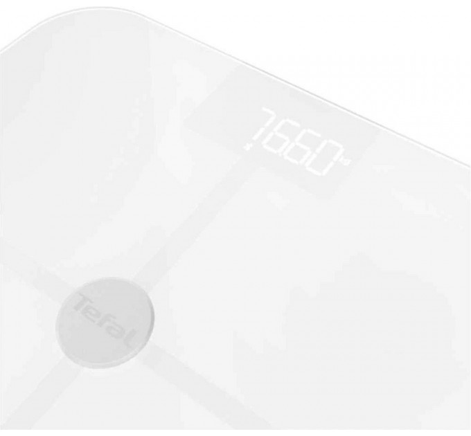 Ваги Tefal підлогові Goodvibes Sport, 180кг, Bluetooth, 4xAAA в комплекті, скло, білий