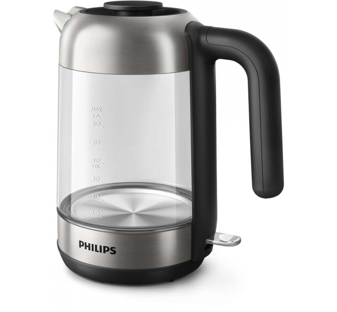 Електрочайник Philips Series 5000 1.7л, скло, чорно-сріблястий