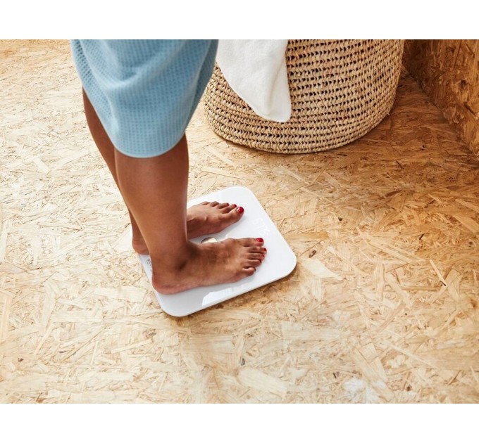 Ваги Tefal підлогові Goodvibes Sport, 180кг, Bluetooth, 4xAAA в комплекті, скло, білий