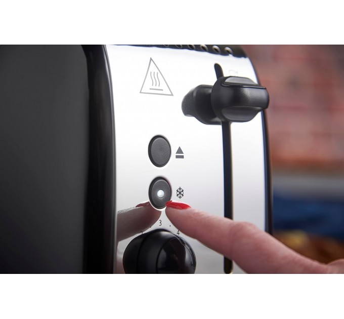 Тостер Russell Hobbs Colours Plus 1600Вт, подогрев, разморозка, металл, черный