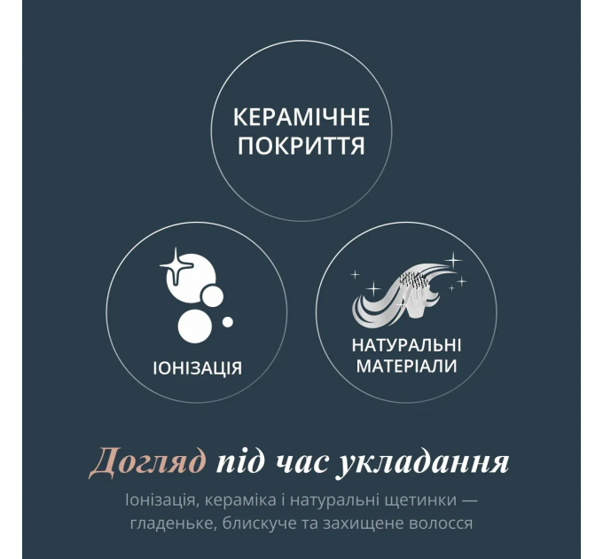 Фен-щітка Rowenta Air Brush 3D, 1200Вт, 3 режими, іоніз-я, хол. обдув, функція фену, кераміка, чорно-золотий