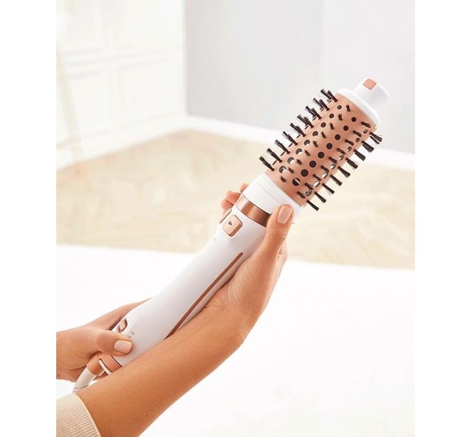 Фен-щетка Rowenta Brush Activ' Ultimate Care, 700Вт, режимов-3, иониз-я, хол. обдув, вращ. насадок, керамика, бело-золотой