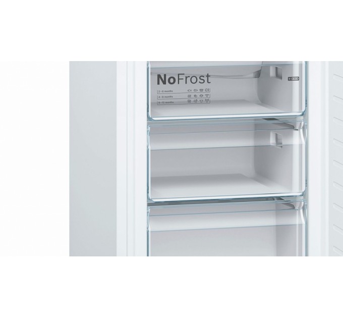 Холодильник Bosch з нижн. мороз., 203x60x67, xолод.відд.-279л, мороз.відд.-87л, 2дв., А++, NF, дисплей, білий