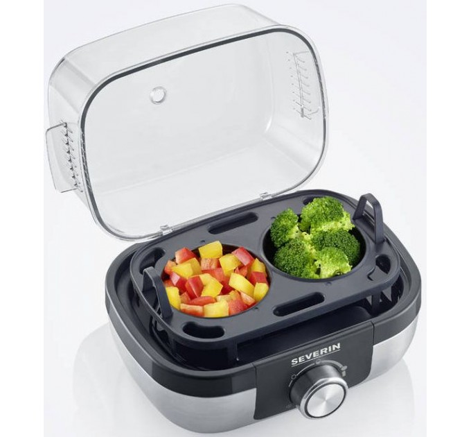 Яйцеварка Severin 420Вт, механічне керування, на 6 яєць, звуков., сигнал, пластик, сіро-чорний