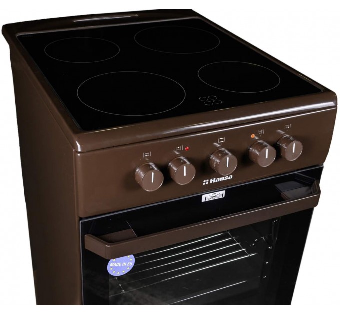Плита Hansa електрична склокерамічна, 50х60см, 68л, коричневий