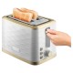 Тостер Sencor 930Вт, подогрев, разморозка, подсветка пластик, бело-золотой