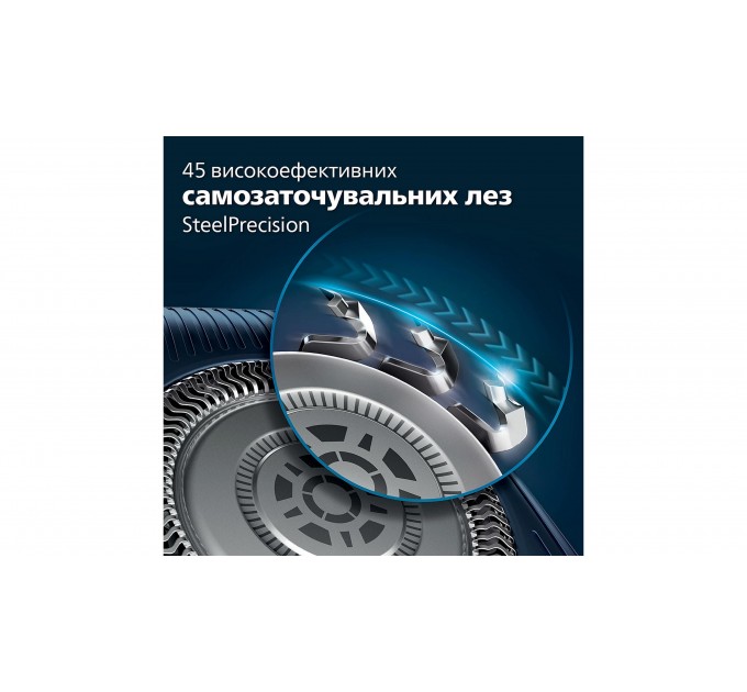 Бритва електр. Philips Series 7000 роторная, бритв.головок-3, Li-Ion, сух.+влажн., триммер, индикат. заряда, триммер, чехол, синий