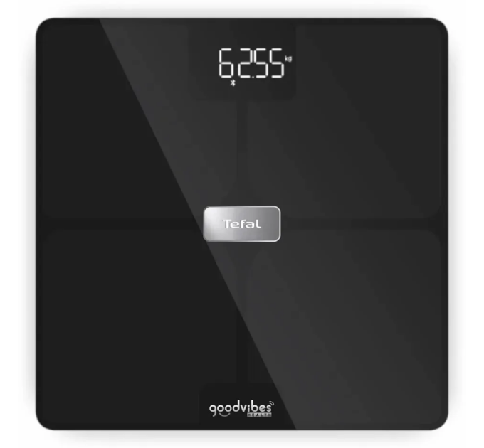 Весы Tefal напольные Body Fat Goodvibes Health, 180кг, BT, 1 х Li-ion, скло, чорний