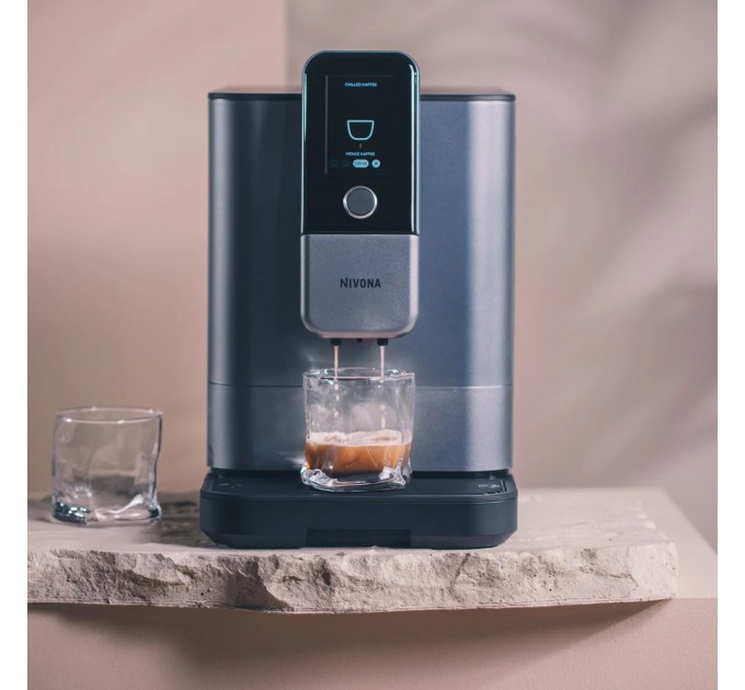 Кофемашина Nivona CafeRomatica, 1.8л, зерно+мол., автомат.капуч, дисплей, авторецептов -9, пригот, холодного кофе, жемчужно-голубой