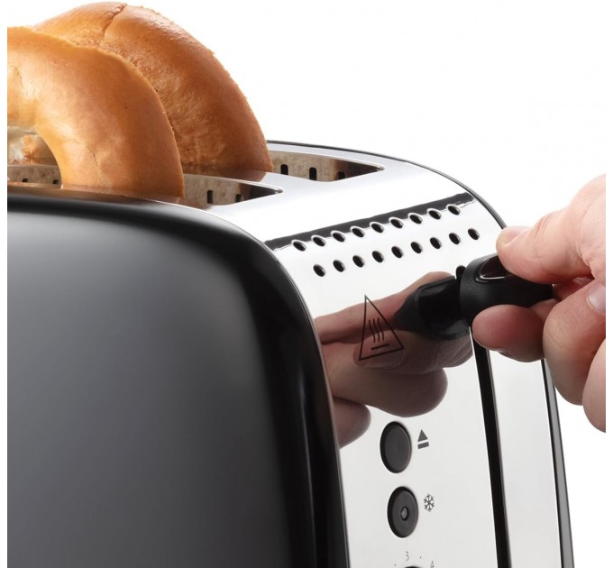 Тостер Russell Hobbs Colours Plus 1600Вт, подогрев, разморозка, металл, черный