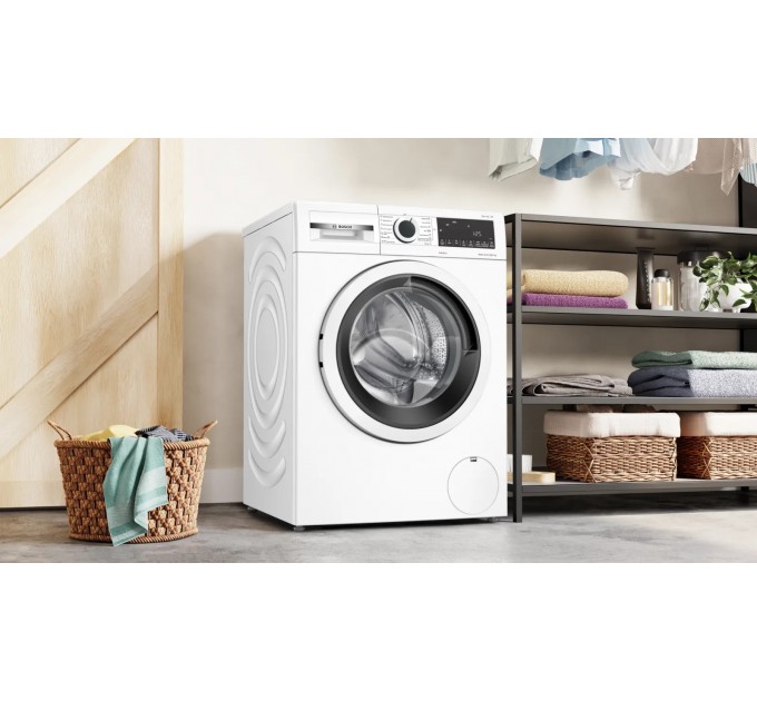 Стирально-сушильная машина Bosch фронтальная, 8(5)кг, 1400, E, 59см, дисплей, белый
