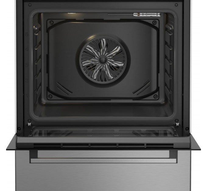 Плита Beko электрическая стеклокерамическая, 66л, 60x60см, дисплей, конвекция, нерж