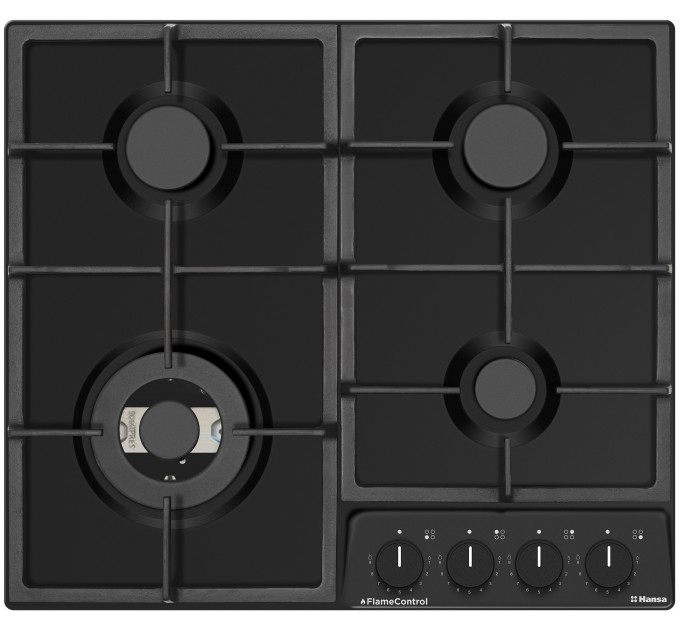 Варочная поверхность Hansa газовая, 59см, чугун, черный