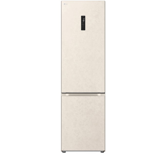 Холодильник LG с нижн. мороз., 203x60х68, холод.отд.-277л, мороз.отд.-110л, 2дв., E, NF, инв., диспл внешн., зона св-ти, бежевый