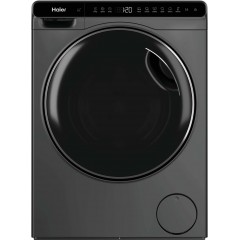 Пральна машина Haier фронтальна, 5кг, 1200, A, 42.3см, дисплей, інвертор, люк чорний, Wi-Fi, висота 70см, cріблястий