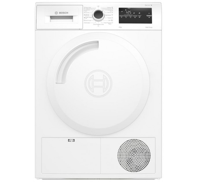 Сушильная машина Bosch тепловой насос, 8кг, A++, 60см, дисплей, белый