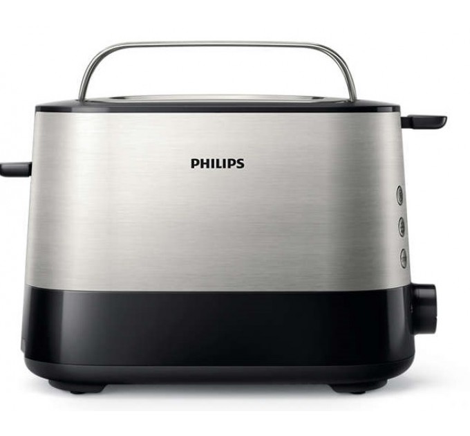 Тостер Philips WiWa Collection 1050Вт, метал/пластик, чорний