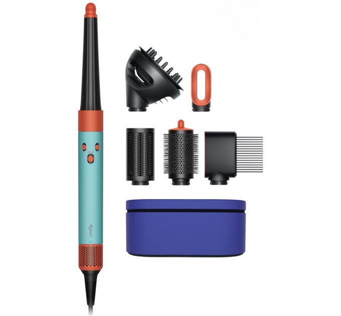 Стайлер Dyson Airwrap I.D. HS08 Curly/Coily Ceramic Patina/Topaz, 1300Вт, темп.режимів-3, D -30,40mm, насадок-6, кейс, кераміка, блакитно-мідний