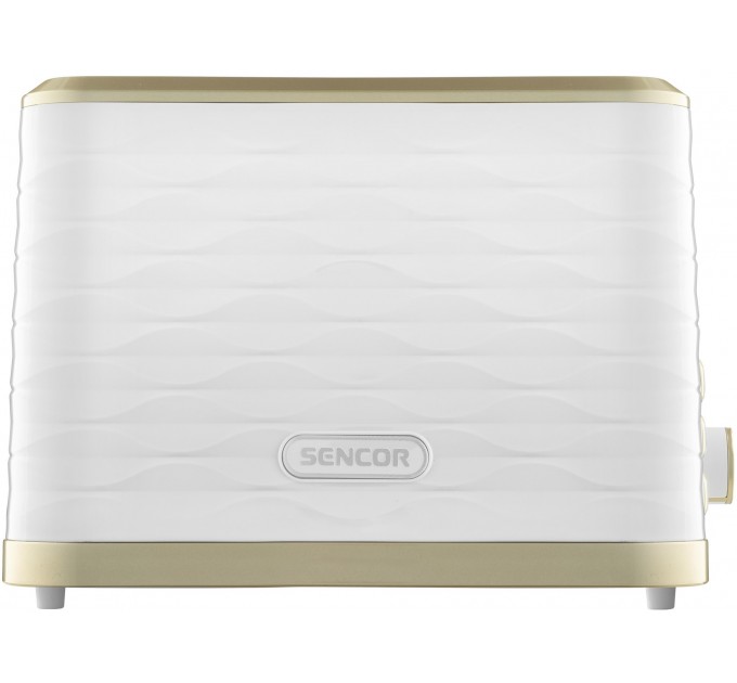 Тостер Sencor 930Вт, подогрев, разморозка, подсветка пластик, бело-золотой