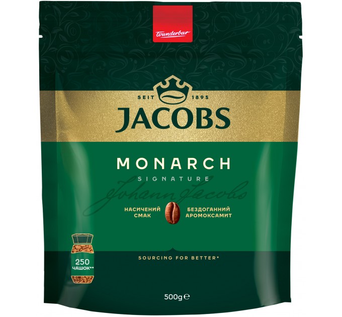 Кофе Jacobs растворимый, 500г, Monarch, купаж арабика/робуста