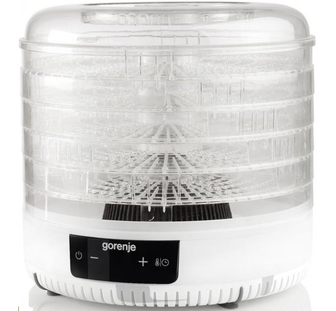 Сушка для продуктов Gorenje 380Вт, поддонов - 5x2.8см, диаметр - 31см, макс - 70°С, пластик, белый