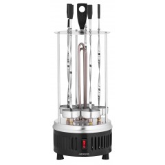 Електрошашличниця ARDESTO 900 Вт, 5 шампурів, обертання 360°, U-подібні нагрівачі, алюмін. кожух, нерж