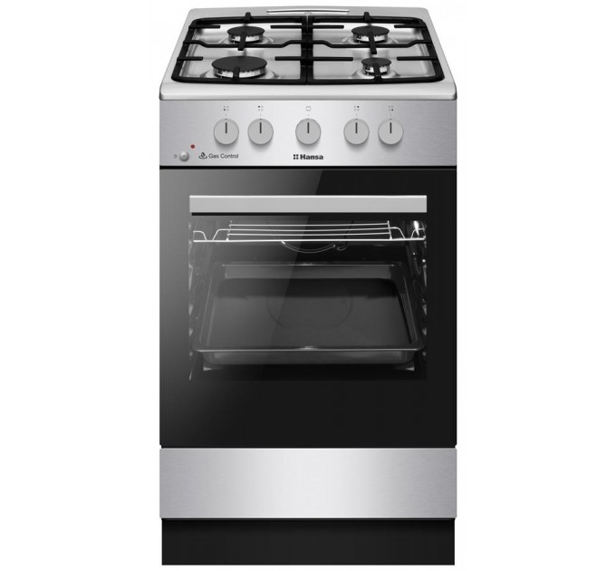 Плита Hansa газова, 50x60см, 67л, чавун, газ контр., нержавіюча сталь