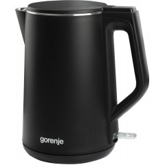 Електрочайник Gorenje, 1,5л, 2,200 Вт, корпус- нержав., Strix, матовий, чорний