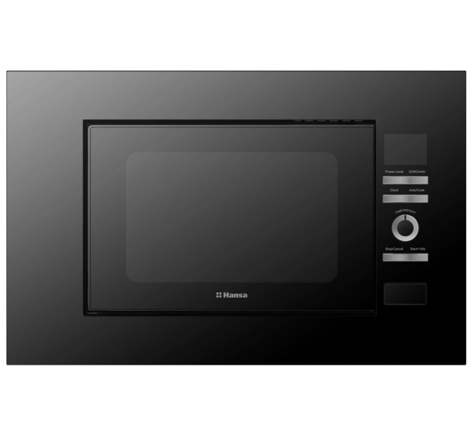 Микроволновая печь Hansa встраиваемая, 20л, электр. управл., 700Вт, гриль, дисплей, сенсор., черный+нерж
