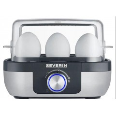 Яйцеварка Severin 420Вт, механічне керування, на 6 яєць, звуков., сигнал, пластик, сіро-чорний