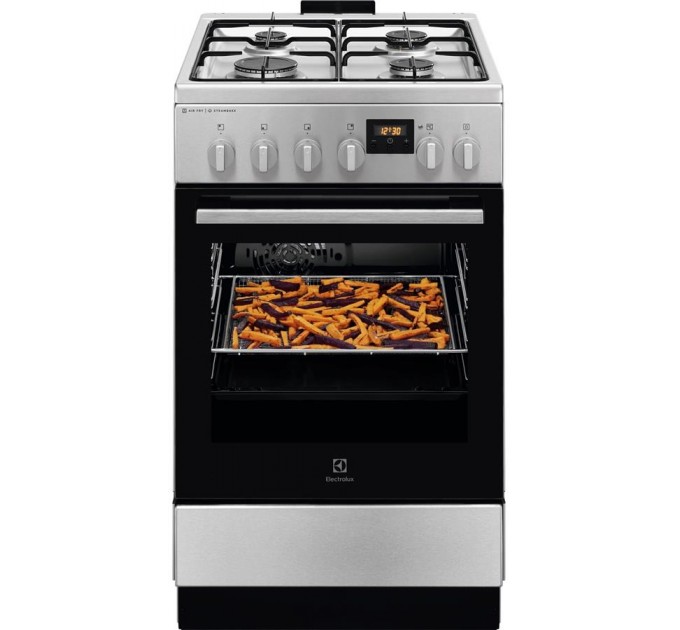 Плита Electrolux комбинированная, 58л, 50x60см, дисплей, конвекция, пар, нерж
