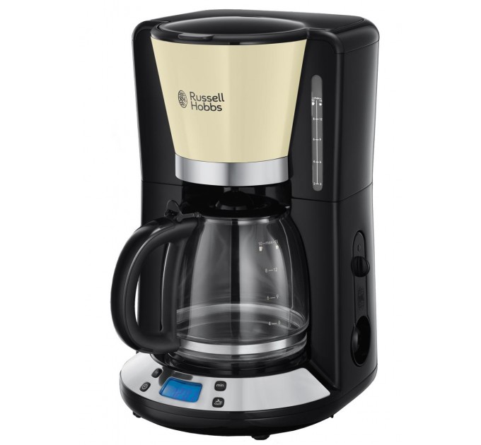 Кавоварка Russell Hobbs крапельна Colours Plus 1.25л, мелена, чорно-бежевий