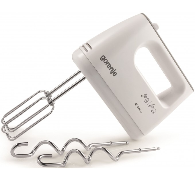 Міксер Gorenje ручний 450Вт, насадки-4, турборежим, білий
