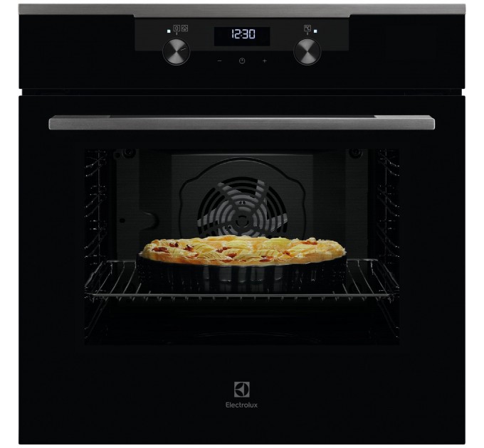 Духовой шкаф Electrolux электрический, 72л, A+, пар, дисплей, конвекция, телескопические направляющие, черный