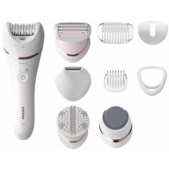 Эпилятор Philips 8000 series дисковый, аккумуляторный, пинцет.-32, влаж.+сух., с подсветкой, насадок-8, белый