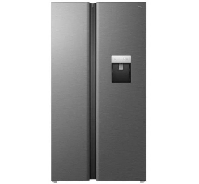 Холодильник TCL SBS, 177х92х63см, холод.отд.-322л, мороз.отд.-156л, 2дв., A++, NF, инв., диспл внешн., зона св-ти, диспенсер, нерж