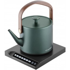 Электрочайник Catler 0.6л, Strix, заварник, нерж. сталь, поддержка температуры, сенс. управл., темно-зеленый