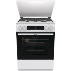 Плита Gorenje комби, 71л, 60x60см, дисплей, IconLed, чугун, белый