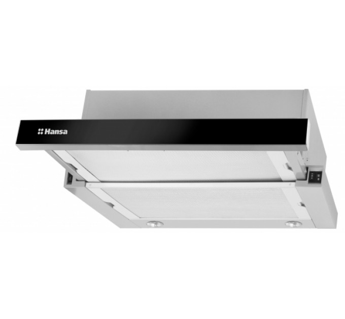 Витяжка Hansa телескопічна, 60см, 425м.куб/год., чорний+нерж