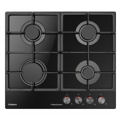 Варочная поверхность Hansa газ на стекле, 59см, чугун, черный