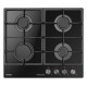 Варочная поверхность Hansa газ на стекле, 59см, чугун, черный