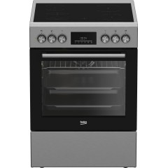 Плита Beko электрическая стеклокерамическая, 66л, 60x60см, дисплей, конвекция, нерж