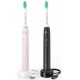 Щетка зубная электр. Philips Sonicare 3100 series набор, 31т. колеб/мин, насадок-1, 2 шт в наборе, розовый, черный