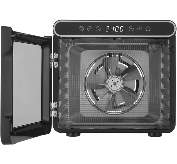 Сушка для продуктов Sencor 600Вт, поддонов - 7x2.8см, диаметр - 30см, электр. управление, металл, черный