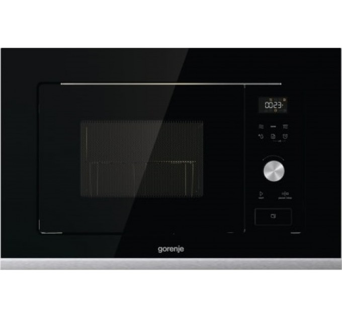 Микроволновая печь Gorenje встраиваемая, 20л, электр. управл., 800Вт, гриль, дисплей, черный