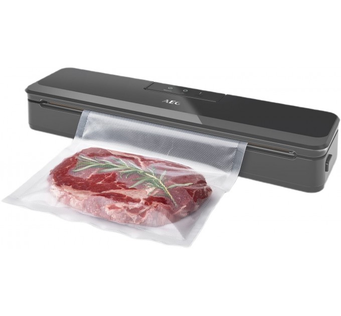 Вакууматор AEG для рулонов, пакетов и контейнеров, 80Вт, 30см, электронное управл., +10 пакетов, пластик, черный